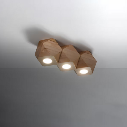 Woody 3 Ceiling Light in Natural Wood