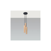 Lino 3P Pendant in Natural Wood