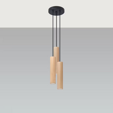 Lino 3P Pendant in Natural Wood