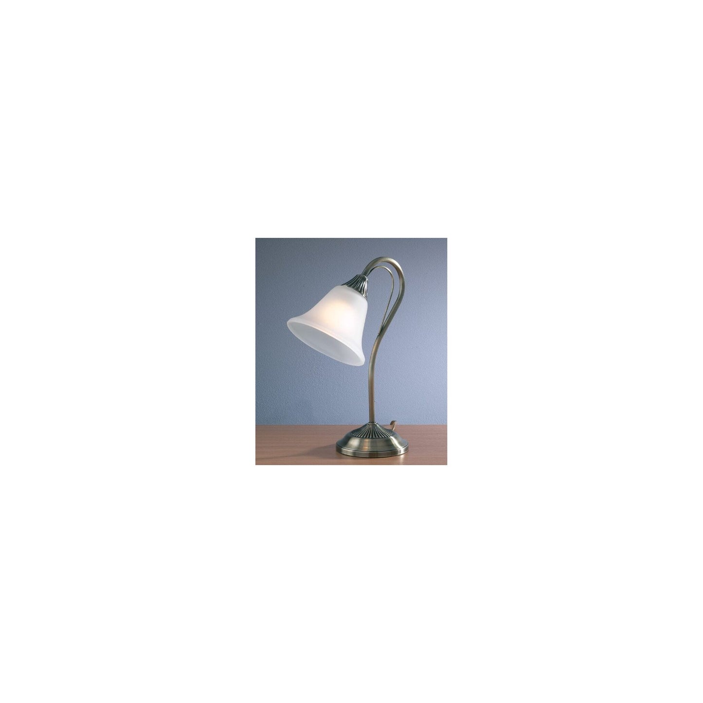 Boston Table Lamp Antique Brass with Opal Glass