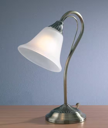 Boston Table Lamp Antique Brass with Opal Glass