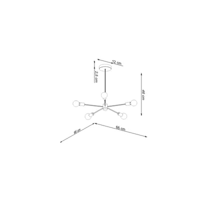 Lango 5 Chandelier in Black