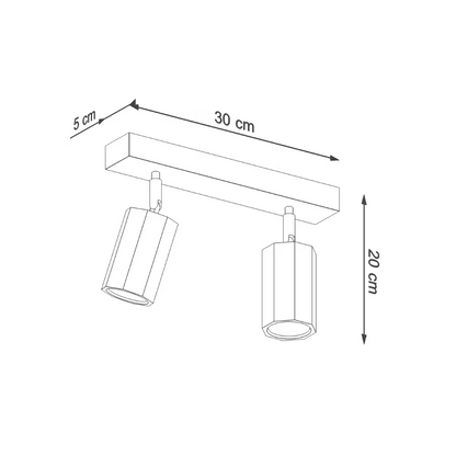 Zeke 2 Ceiling Light in Oak
