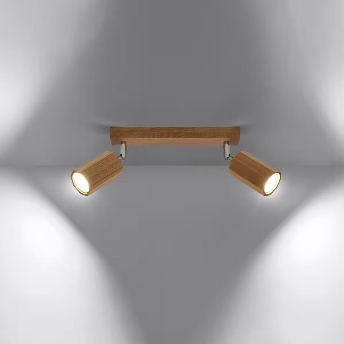 Zeke 2 Ceiling Light in Oak