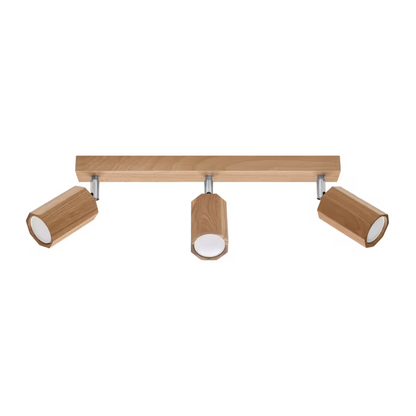 Zeke 3 Ceiling Light in Oak