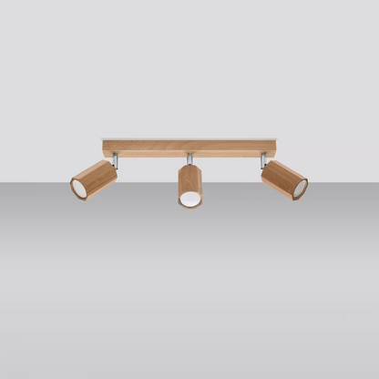 Zeke 3 Ceiling Light in Oak