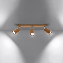 Zeke 3 Ceiling Light in Oak