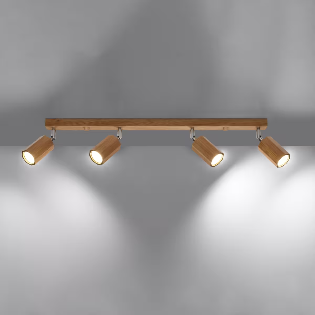 Zeke 4 Ceiling Light in Oak