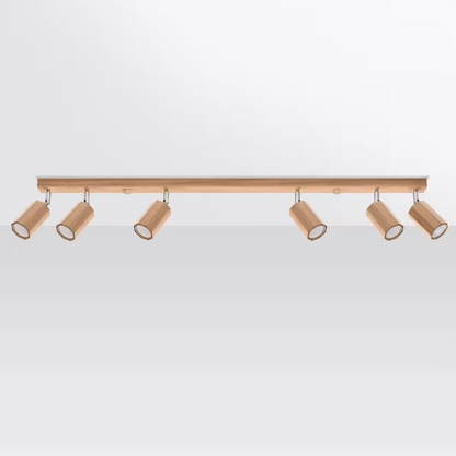 Zeke 6 Ceiling Light in Oak