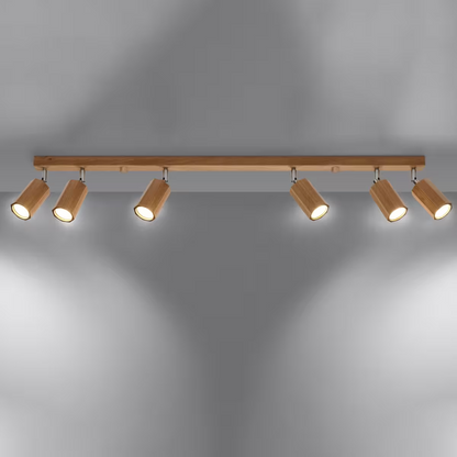 Zeke 6 Ceiling Light in Oak