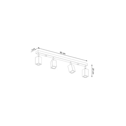 Keke 4 Ceiling Light in Oak
