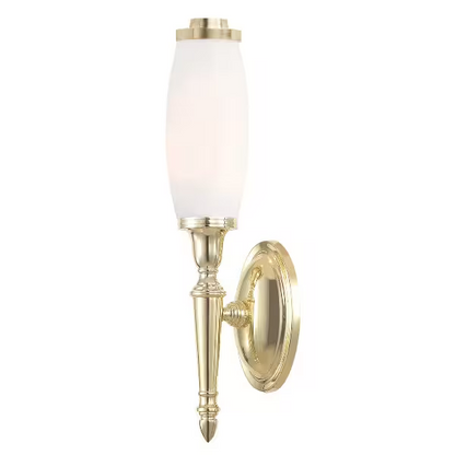 Dryden Single White Glass Wall Light