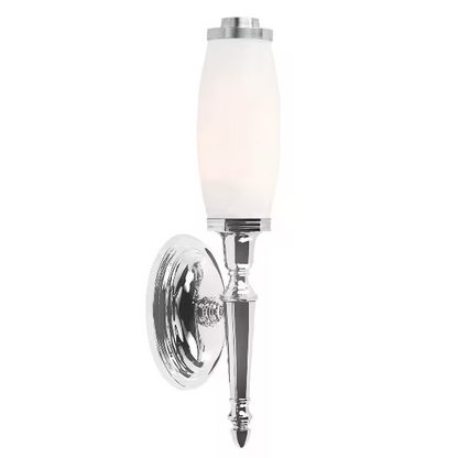 Dryden Single White Glass Wall Light