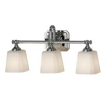 Concord 3-Light Opal Glass Wall Lamp with Cut Corner Detail