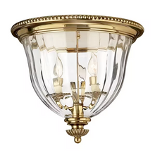 3-Light Flush Mount Solid Brass