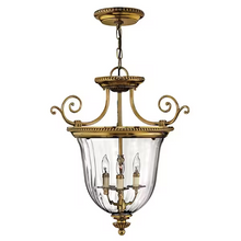3-Light Small Pendant Solid Brass
