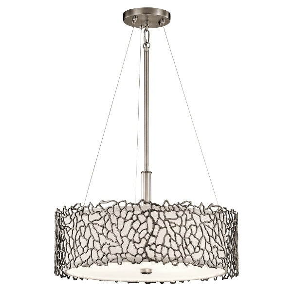Elstead Silver Coral 3-Light Duo-Mount Pendant