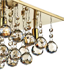 Abacus 4-Light Square Crystal Flush Mount