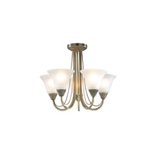 Boston 5-Light Semi Flush Antique Brass