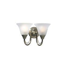 Boston Double Wall Bracket Antique Brass with Opal Glass