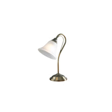 Boston Table Lamp Antique Brass with Opal Glass
