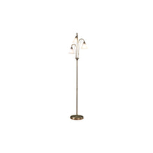 Boston 3-Light Floor Lamp Complete with Opal Glass/Antique Brass