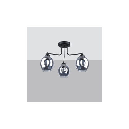 Fillan 3 Chandelier in Black