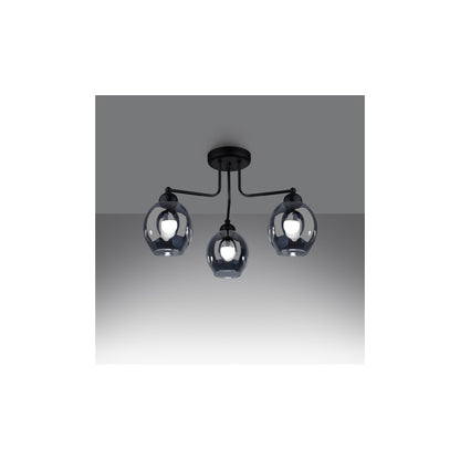 Fillan 3 Chandelier in Black