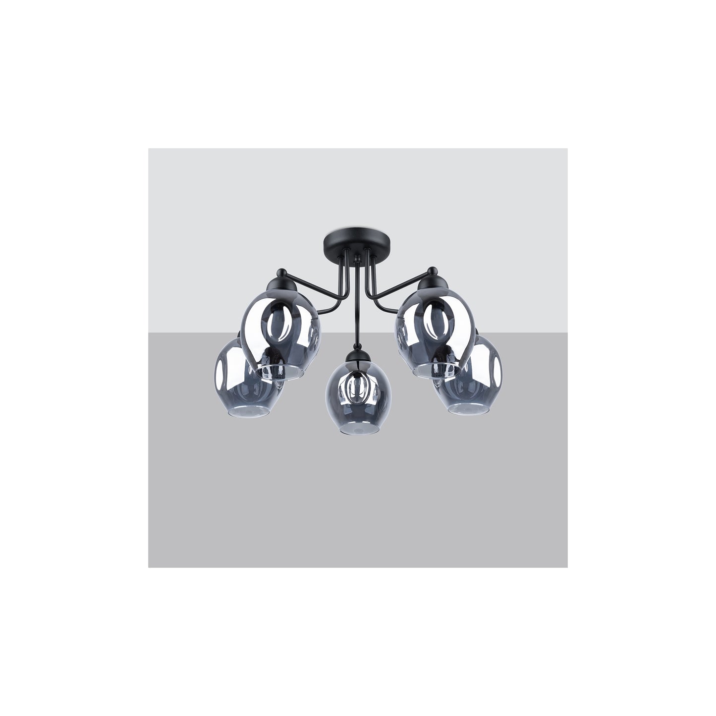 Fillan 5 Chandelier in Black