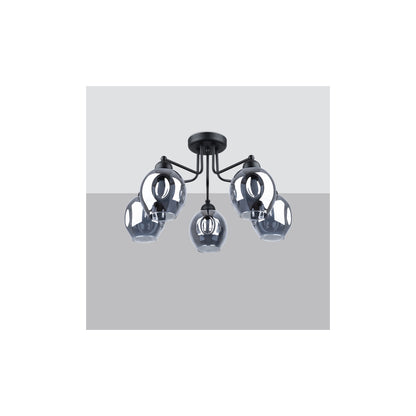 Fillan 5 Chandelier in Black