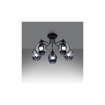 Fillan 5 Chandelier in Black