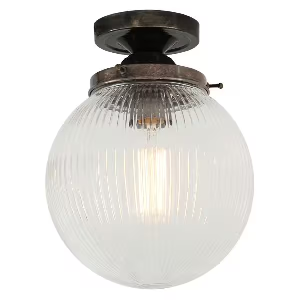 Stanley 20cm Holophane Globe Ceiling Fitting