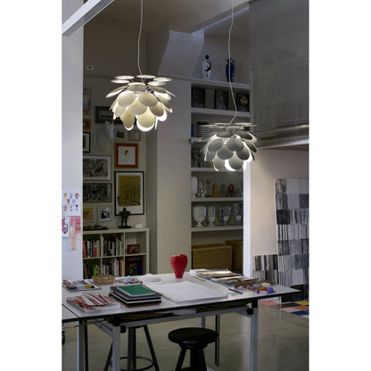 Discoco 88 Large Pendant with Opaque Discs On Chrome Sphere