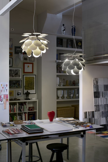 Discoco 88 Large Pendant with Opaque Discs On Chrome Sphere