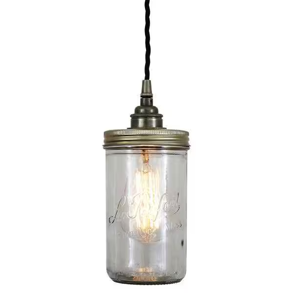 Jam Jar 140mm Clear Glass Pendant