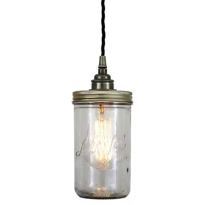 Jam Jar 140mm Clear Glass Pendant