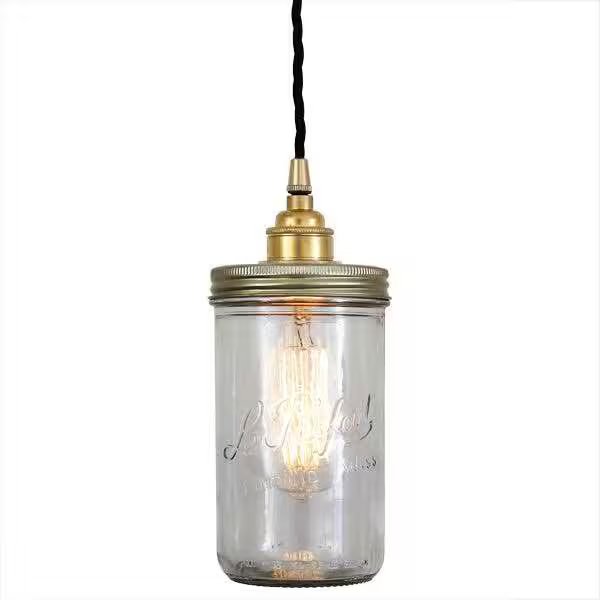 Jam Jar 140mm Clear Glass Pendant