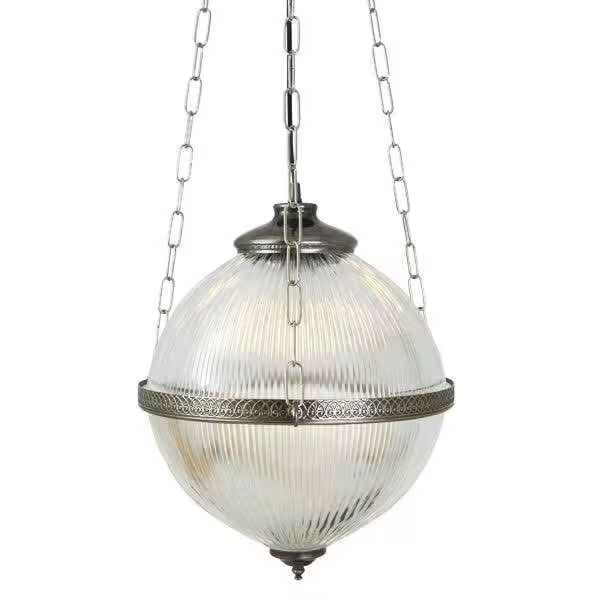 Blaenau 30cm Victorian Holophane Glass Pendant