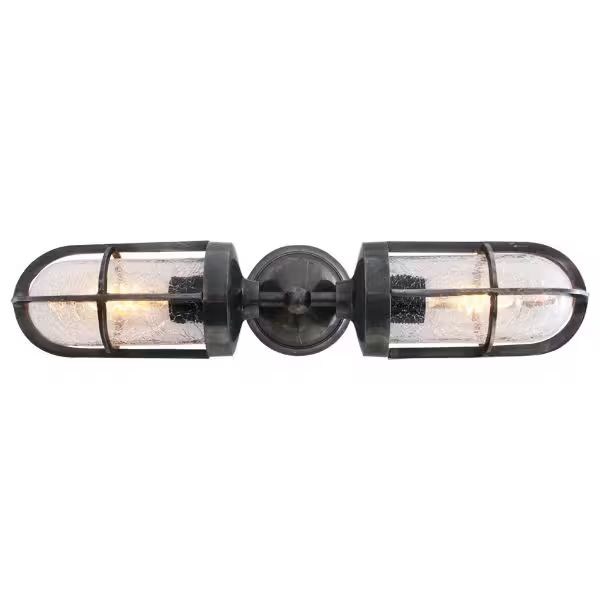 Clayton Double Well Glass Wall Light IP54