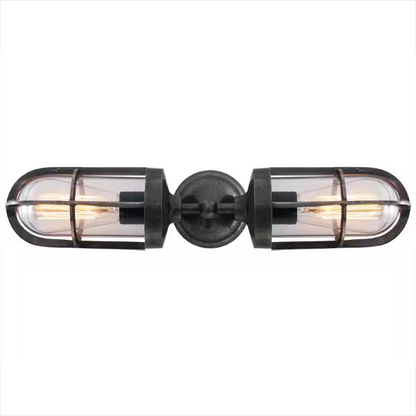 Clayton Double Well Glass Wall Light IP54