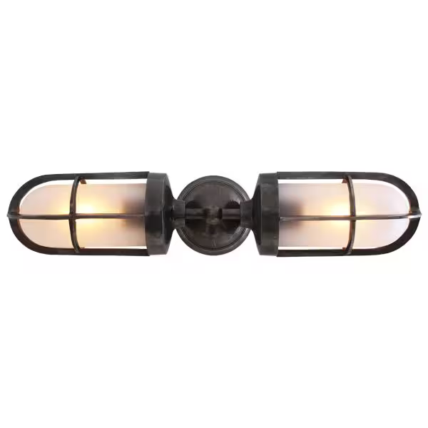 Clayton Double Well Glass Wall Light IP54