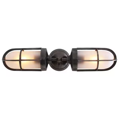 Clayton Double Well Glass Wall Light IP54