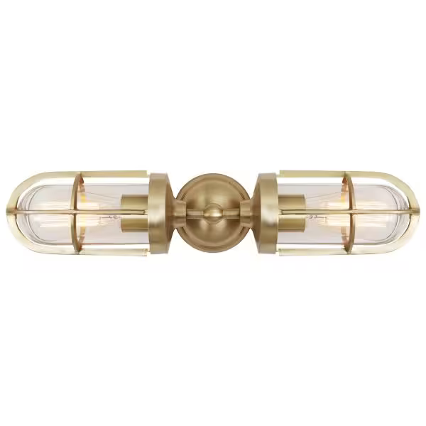 Clayton Double Well Glass Wall Light IP54