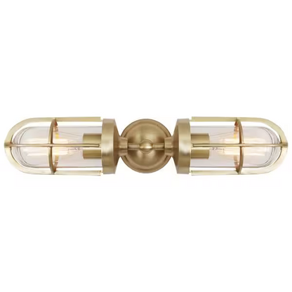 Clayton Double Well Glass Wall Light IP54