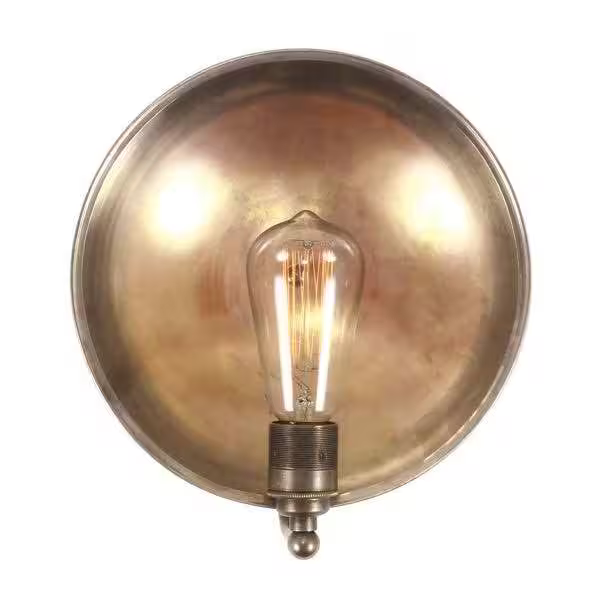 Chulainn 25cm Industrial Brass Dish Wall Light