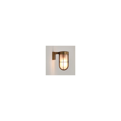Cabin Exterior Bronze Wall Light with Frosted Glass