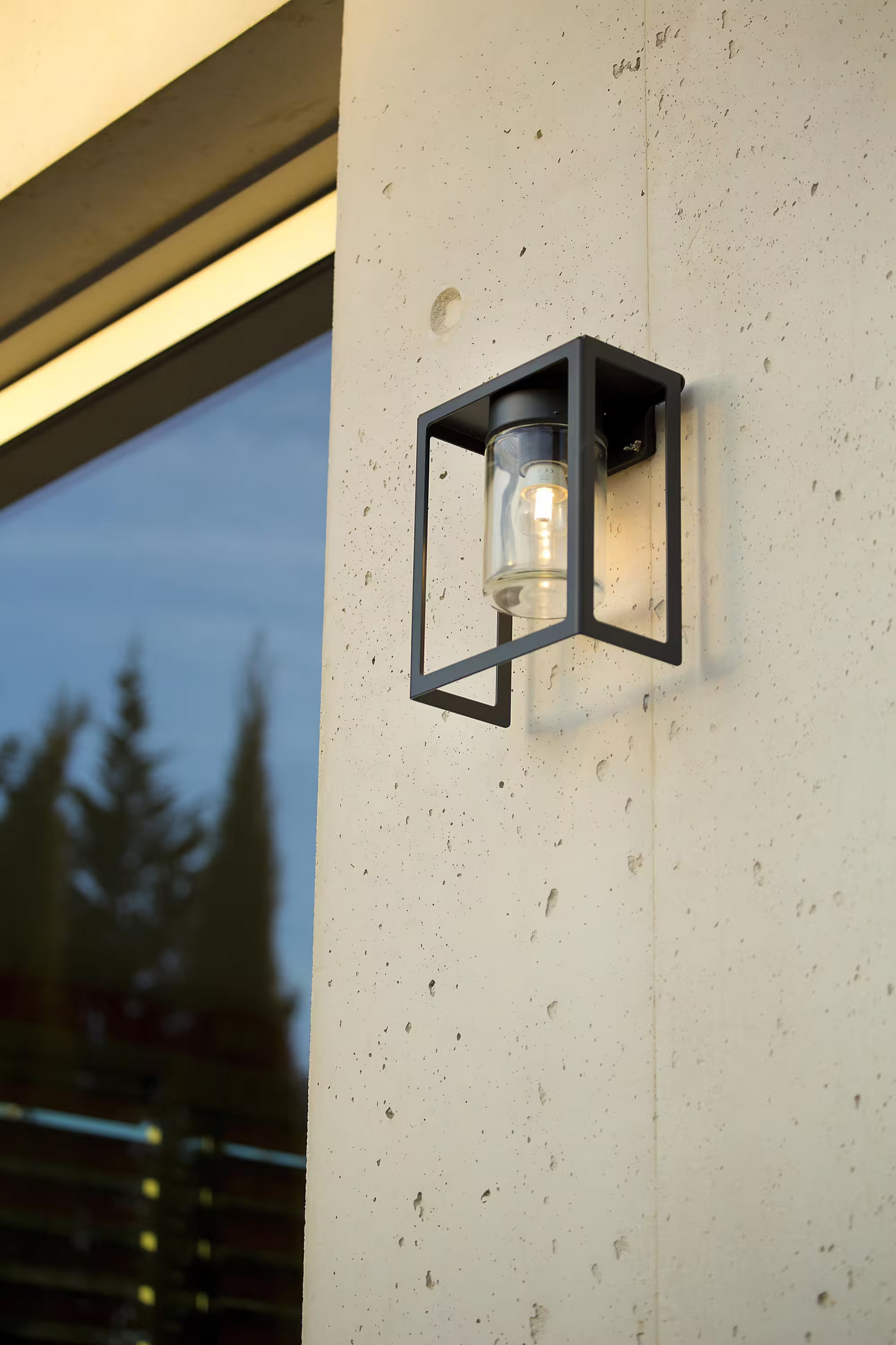 Hugy Clear Glass Decorative Multi-Position Light with Cut-Out and bent Aluminium Body