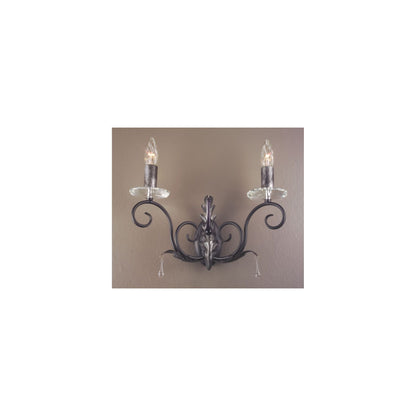 Amarilli 2-Light Wall Bracket with Clear Glass Drops