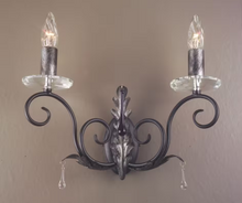 Amarilli 2-Light Wall Bracket with Clear Glass Drops