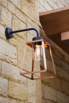 Lampiok Model 5 Wall Bracket Clear Glass Lantern with minimalist lines